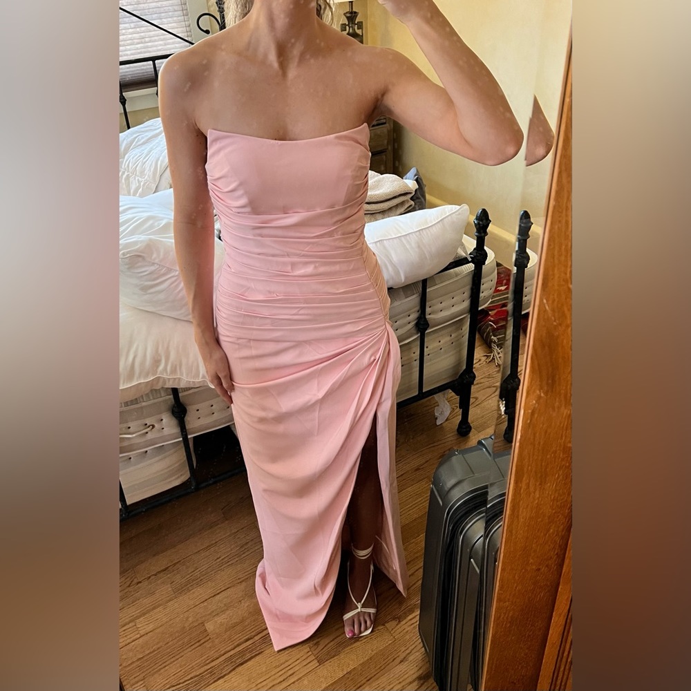 Brand new, never worn, strapless, wedding guest dress